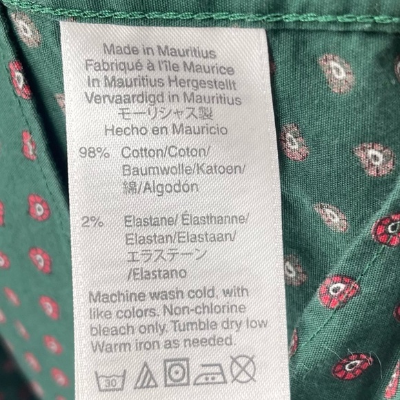 J. Crew Merchantile Flex Slim Forest Green Long Sleeve Button Down Shirt Size M - Picture 7 of 9